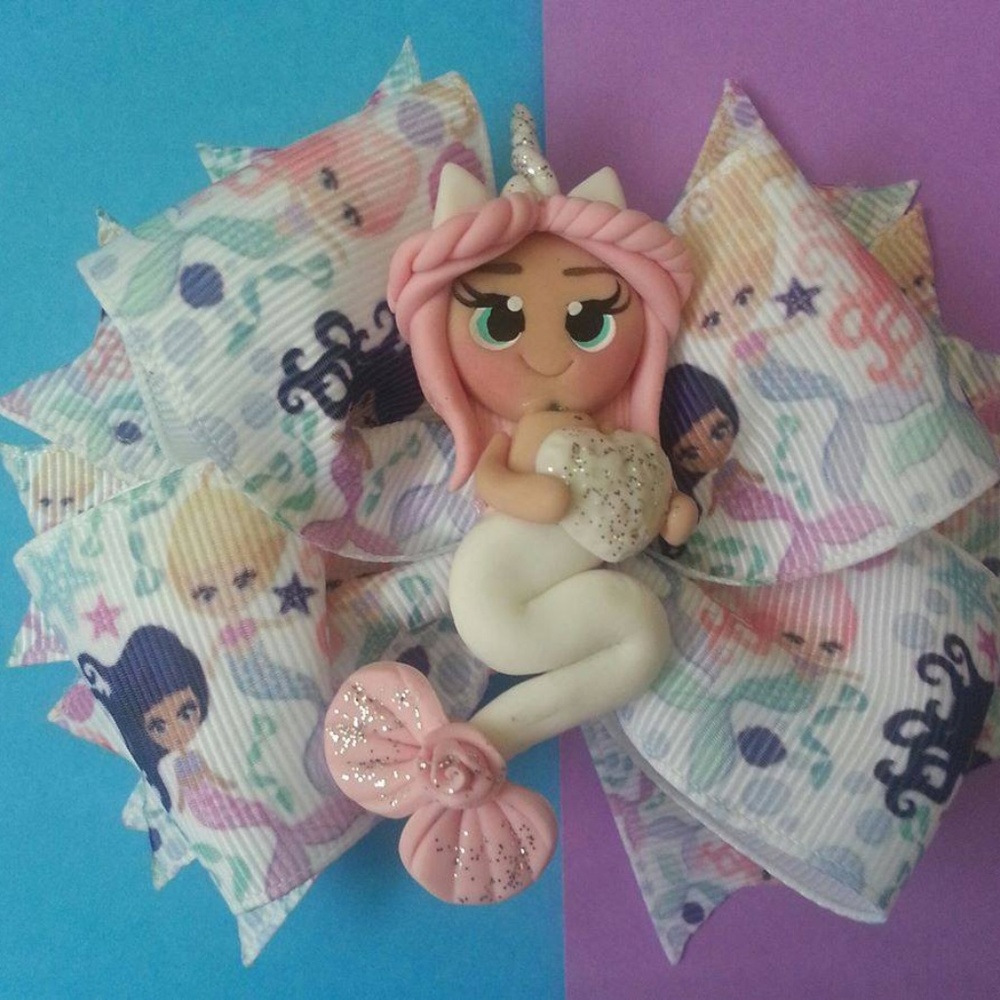 Mermaid hair bow New